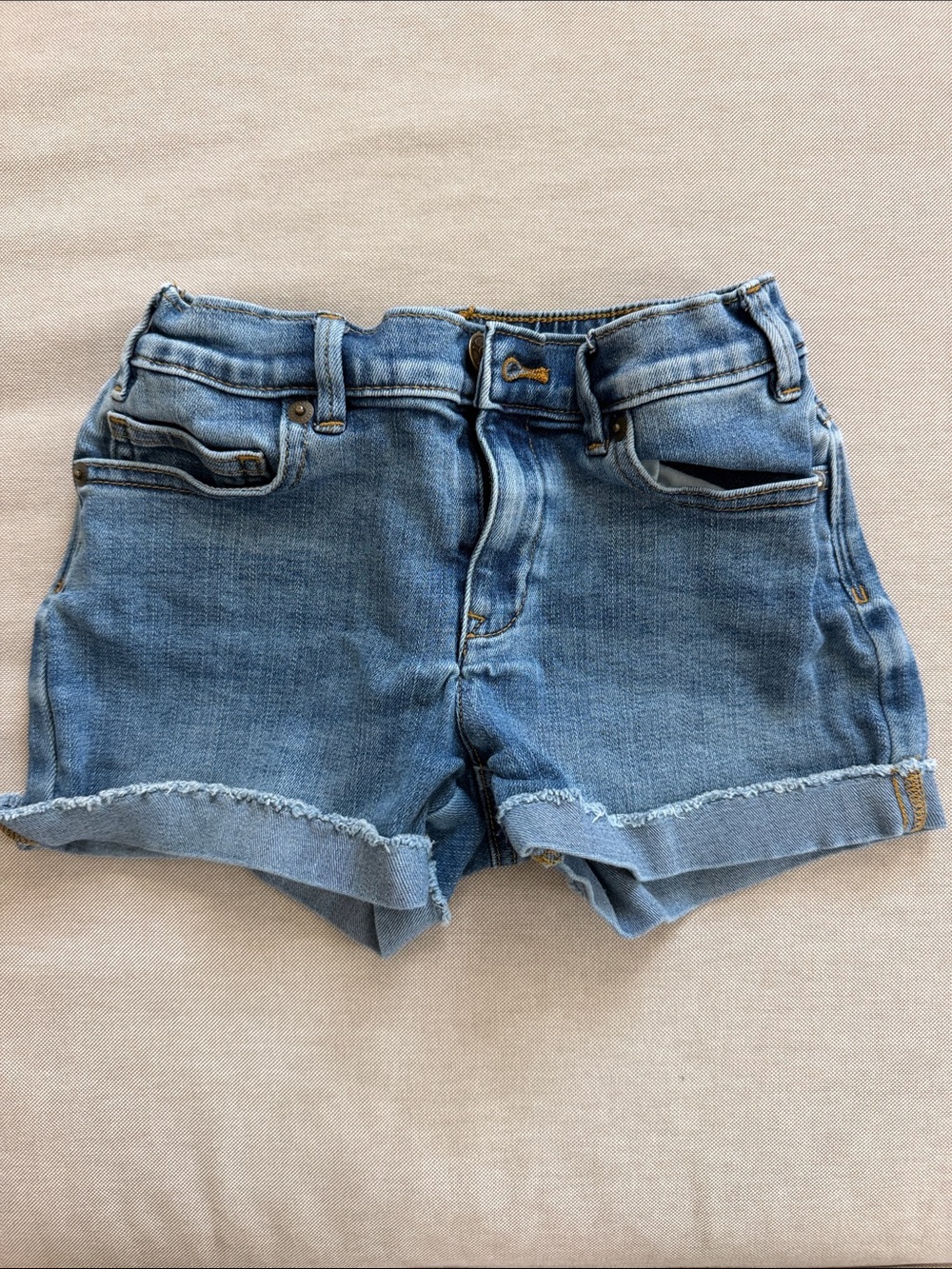 Crewcuts Light Blue Rolled-Hem Denim Shorts, size 8.